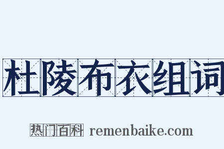 杜陵布衣组词是什么意思的图片